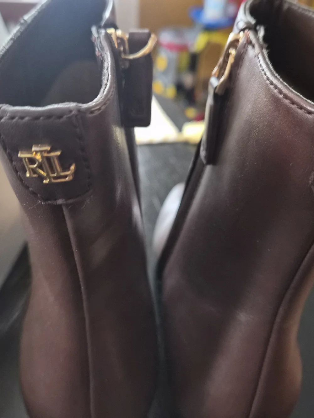 Ralph Lauren Brown Leather Ankle Boots